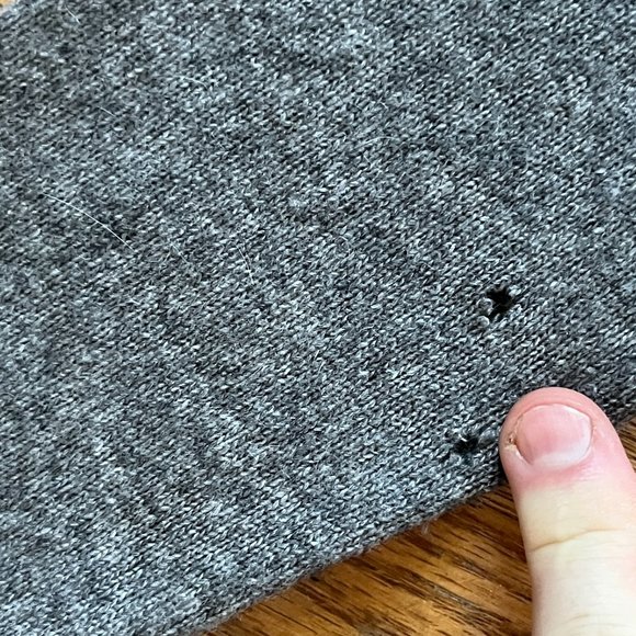 TORY BURCH Gray Merino Wool Ruffle Cardigan Sweater Top Women's Size XS - Picture 9 of 9